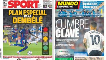 Coutinho y Dembélé vuelven al verano: son portada en Barcelona