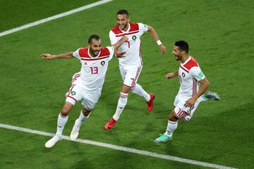 0-1. Khalid Boutaib celebró el primer gol.