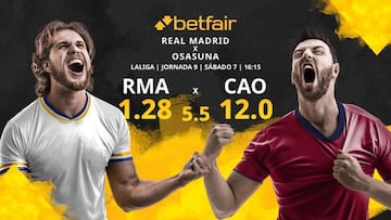 Real Madrid CF vs. CA Osasuna: horario, TV, estadísticas, clasificación y pronósticos