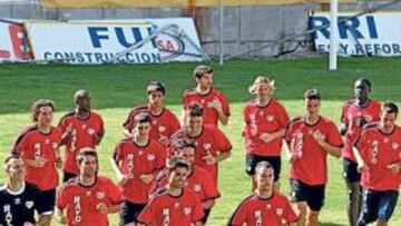 <b>ENTRENAMIENTO. </b>La plantilla del Rayo durante una sesión.