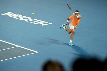 Rafael Nadal durante el partido de exhibición organizado por Tennis Australia para las zonas más afectadas de Ucrania.