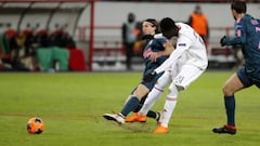 Filipe Luis stretchered off with a suspected fractured shin bone