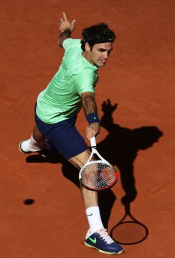 Roger Federer en su partido contra Nishikori.