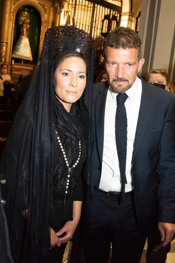 Antonio Banderas durante el encedido de velas en Málaga.