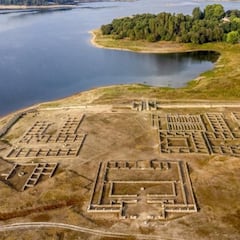 Un campamento romano emerge por la sequía en Ourense