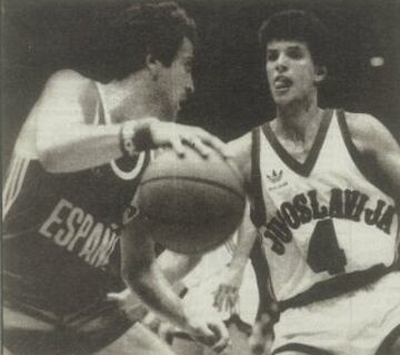Semifinal de los JJ.OO. de Los Angeles en 1984. Partido Espa?a-Yugoslavia.