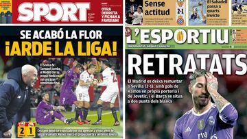 Prensa de Barcelona: al Madrid se le acaba la flor