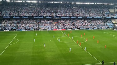 Protesto do Sevilla contra o Mallorca com mensagem de 'Compromisso pela paz'.