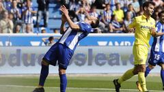 &Aacute;lvaro Medr&aacute;n, lament&aacute;ndose en el partido contra el Villarreal.