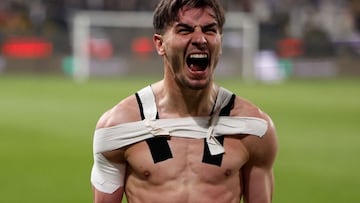 Brahim celebra su gol al Atleti.