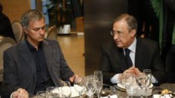 JUNTOS. La &uacute;ltima vez que Florentino y Mourinho coincidieron en p&uacute;blico fue en la comida de Navidad.