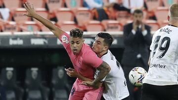 Mariano, en el último partido del Madrid, en Mestalla.
