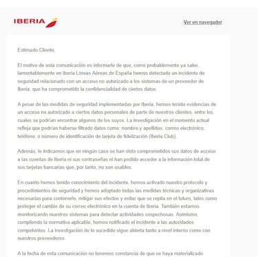 Iberia, hackeada: la empresa confirma la filtración de datos personales de los clientes, ¿qué pasa con las contraseñas?