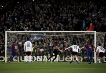 Messi scored the penalty.