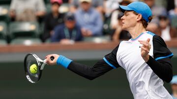 Jannik Sinner, durante su partido contra Jiri Lehecka en Indian Wells.