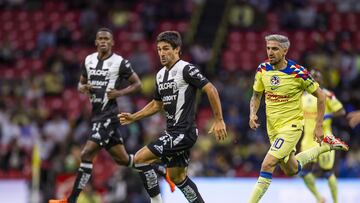   (L-R), Vicente Poggi of Necaa and Diego Valdes of America during the game America vs Necaxa, corresponding to Round 05 of the Torneo Apertura 2023 of the Liga BBVA MX, at Azteca Stadium, on August 23, 2023.

<br><br>

(I-D), Vicente Poggi de Necaxa y Diego Valdes de America durante el partido America vs Necaxa, correspondiente a la Jornada 05 del Torneo Apertura 2023 de la Liga BBVA MX, en el Estadio Azteca, el 23 de Agosto de 2023.