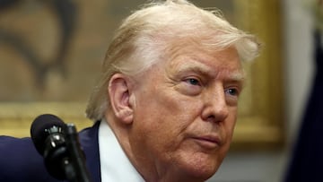 U.S. President Donald Trump speaks after signing the VA Home Loan Program Reform Act at the White House in Washington, D.C., U.S., July 30, 2025. REUTERS/Evelyn Hockstein