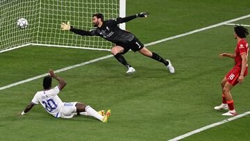 Vinicius marca ante el Liverpool el único gol de la final de la Champions el pasado 28 de mayo en París.