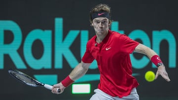 Andrey Rublev, en la Copa Davis ante Suecia.