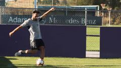 Ivi, en un entrenamiento con el Valladolid.