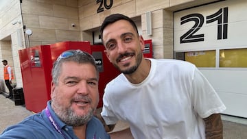 Mela Chércoles y Joselu, en el circuito de Losail el pasado domingo.