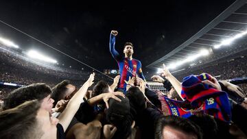 09/03/17 PARTIDO DE CHAMPIONS LEAGUE 
 BARCELONA - PARIS SAINT GERMAIN PSG
 MESSI  ALEGRIA  CELEBRACION 
 PUBLICADA 15/03/17 NA MA25 5COL