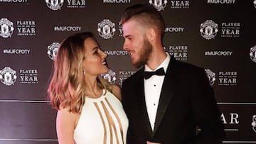 Edurne y David de Gea en un evento del Manchester United.