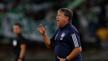 Partido entre Atlético Nacional y Junior de Barranquilla en el marco de la jornada 12 de la Liga BetPlay 2023-I en el estadio Atanasio Girardot.