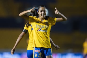 La jugadora de Tigres, ahora contratada por Atlas, tuvo una gran temporada junto a el equipo regiomontano, anotando en su cuanta 6 dianas, y fue líder de goleo durante las primeras jornadas de la Liga MX Femenil, además también formó parte de la selección sub-17 Subcampeona del Mundo.