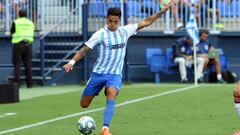 Renato Santos, durante un partido en La Rosaleda.