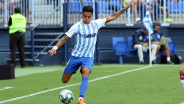 Renato Santos, durante un partido en La Rosaleda.