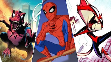 spiderman across the spiderverse spectacular spider man spider rex spider cat