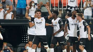 Hugo Duro celebra el gol.