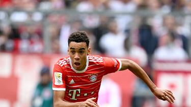 Musiala, en un partido con el Bayern.