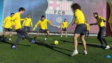 Sergi Roberto, Jonathan y Cuenca se entrenan con Pep