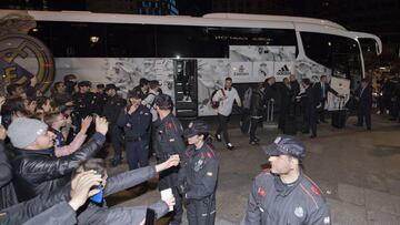 El PSG no quería protección para el bus del Real Madrid en París