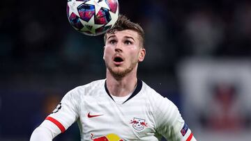 El delantero Timo Werner jugando con el RB Leipzig.