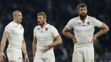 Brown, Robshaw y Parling, tras la eliminación inglesa..