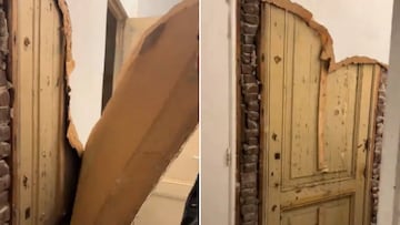 Una pareja reforma su casa y se sorprende con una puerta oculta tras una pared de yeso: “Seguimos totalmente conmocionados”