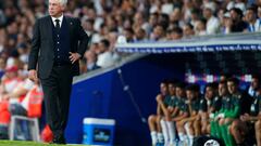 Real Madrid head coach Carlo Ancelotti during the La Liga match between RCD Espanyol and Real Madrid played at RCDE Stadium on August 28, 2022 in Barcelona, Spain. (Photo by Sergio Ruiz / Pressinphoto / Icon Sport)