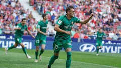 Aimar celebra su gol contra el Atlético de Madrid.