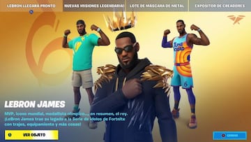 Anuncio oficial del skin LeBron James en Fortnite