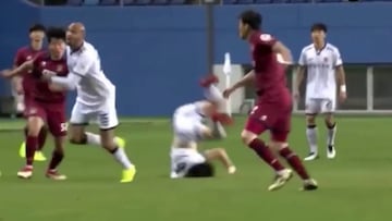 La caída que tuvo en vilo a todo Corea del Sur: espeluznante