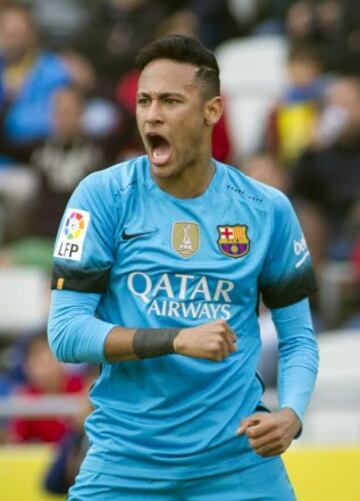 Neymar celebra el 1-2 ante Las Palmas. 