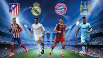 Los cuatro semifinalistas de la edición de la Champions 2015-16.