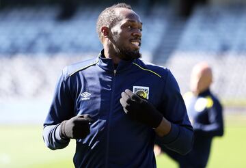 El primer entrenamiento de Bolt con los Central Coast Mariners