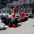 Accidente de Hamilton en el triplete de Leclerc