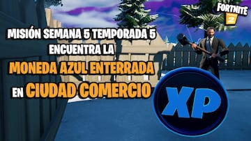 &iquest;D&oacute;nde encontrar la moneda azul enterrada en Ciudad Comercio en Fortnite Temporada 5?