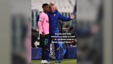 El emotivo mensaje de despedida de Pedri a Koeman