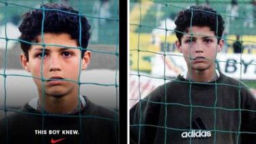 Nike presume de Cristiano de niño... ¡con una camiseta Adidas!